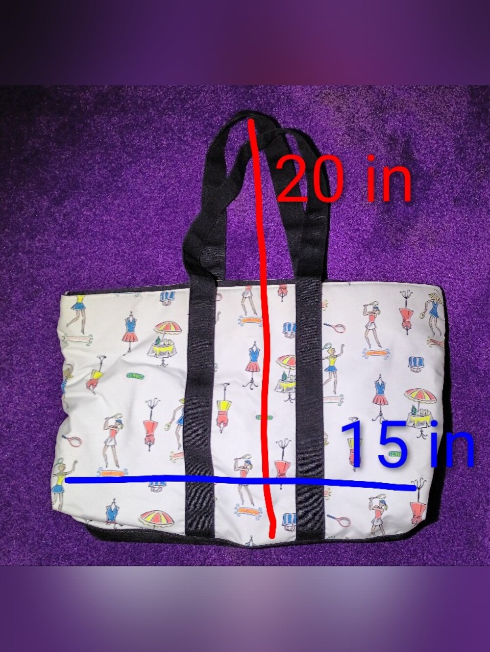 Insulated, Athletic Themed Canvas Tote Bag